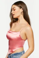 Women's Satin Lace-Up Handkerchief Cami