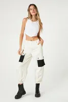 Women's Cropped Rib-Knit Tank Top in White, XL