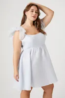 Women's Organza Mini Dress Baby Blue,