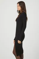 Women's Ribbed Knit Midi Sweater Dress