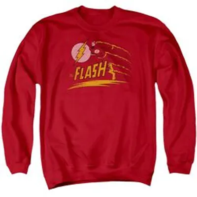 Dc Flash Like Lightning - Adult Crewneck Sweatshirt - Red