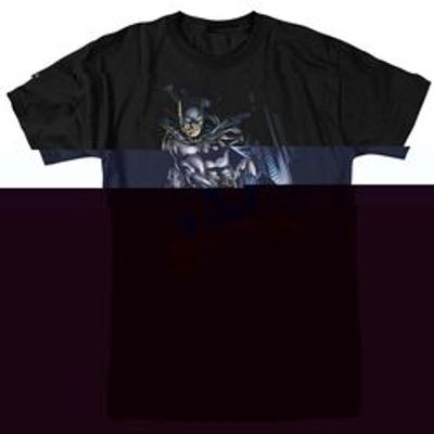 BATMAN PERCHED - S/S ADULT 18/1 - NAVY T-Shirt