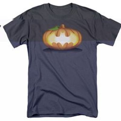 BATMAN BAT PUMPKIN LOGO - S/S ADULT 18/1 - CHARCOAL T-Shirt