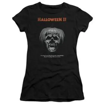 HALLOWEEN II PUMPKIN POSTER - S/S JUNIOR SHEER - BLACK - XL T-Shirt