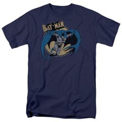 BATMAN THROUGH THE NIGHT-S/S ADULT 18/1 - NAVY T-Shirt