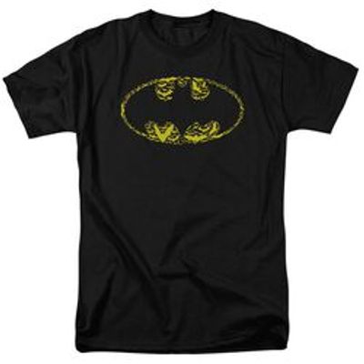 BATMAN BATS ON BATS-S/S ADULT 18/1 - BLACK T-Shirt