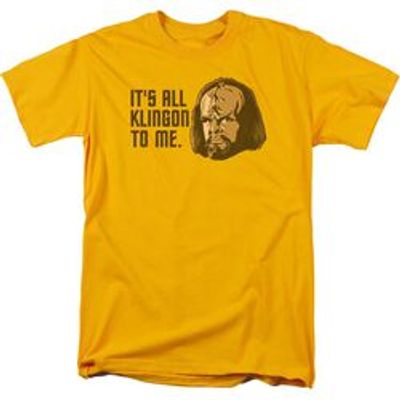 STAR TREK ALL KLINGON-S/S ADULT 18/1 - GOLD T-Shirt