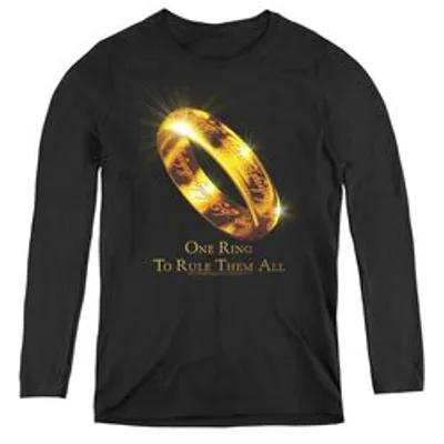 Lor One Ring - Womens Long Sleeve Tee - Black