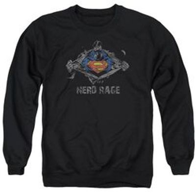 Superman Nerd Rage - Adult Crewneck Sweatshirt - Black