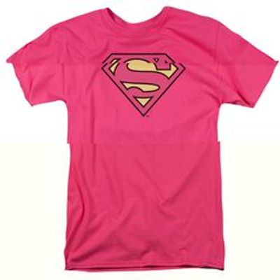 DC SUPERMAN CLASSIC LOGO - S/S ADULT 18/1 - PINK T-Shirt