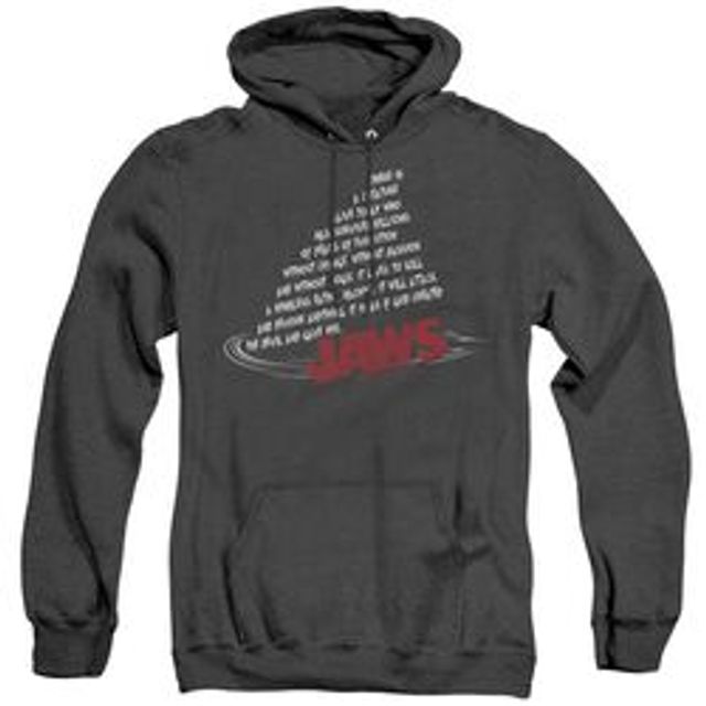 Jaws Dorsal Text - Adult Heather Hoodie