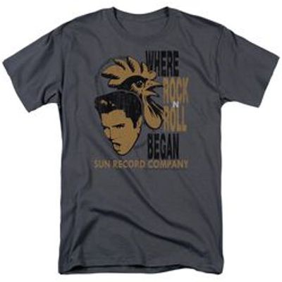 SUN ELVIS AND ROOSTER-S/S ADULT 18/1 - CHARCOAL T-Shirt