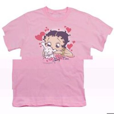 BETTY BOOP PUPPY LOVE - S/S YOUTH 18/1 - PINK T-Shirt