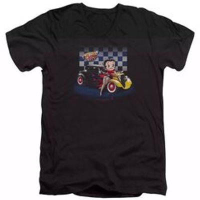 BETTY BOOP HOT ROD BOOP - S/S ADULT V-NECK T-Shirt