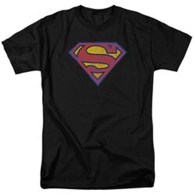 SUPERMAN SM NEON DISTRESS LOGO-S/S ADULT 18/1 - PURPLE T-Shirt