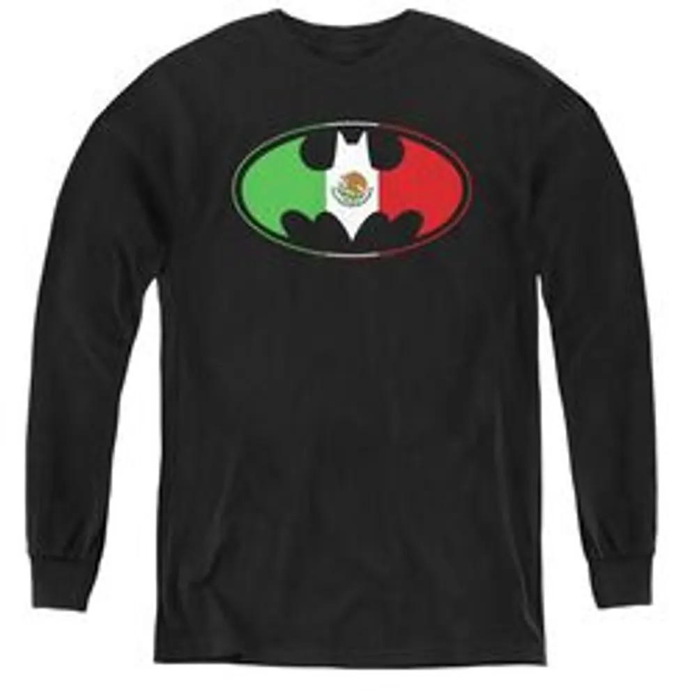 TrevCo Batman Mexican Flag Shield - Youth Long Sleeve Tee - Black |  Foxvalley Mall