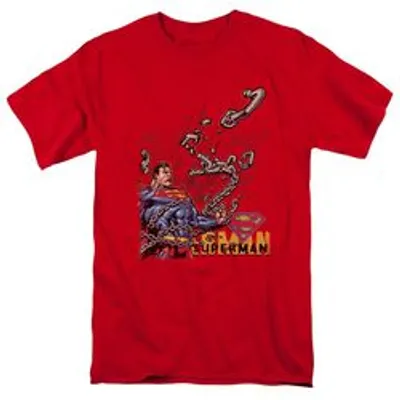 SUPERMAN BREAKING CHAINS-S/S ADULT 18/1 - CHARCOAL T-Shirt