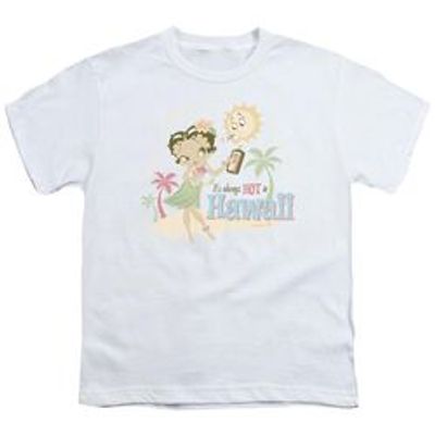 BETTY BOOP HOT IN HAWAII - S/S YOUTH 18/1 - WHITE T-Shirt