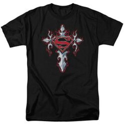 SUPERMAN GOTHIC STEEL LOGO - S/S ADULT 18/1 - NAVY T-Shirt