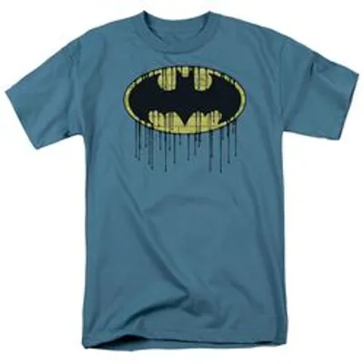 BATMAN DRIPPING BRICK WALL SHIELD-S/S ADULT T-Shirt