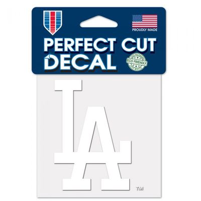 Los Angeles Dodgers 4x4 Perfect Cut Decal White