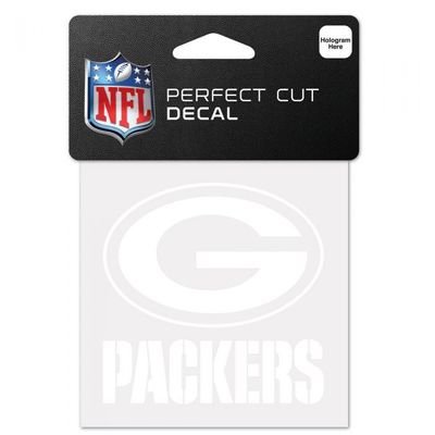 Green Bay Packers 4x4 Perfect Cut Decal White