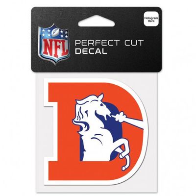 Denver Broncos D Logo 4x4 Perfect Cut Decal Retro