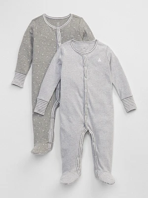 Baby First Favorite Stripe Footed One-Piece (2-Pack)