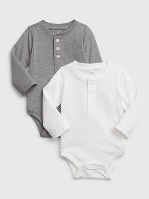 Baby Henley Bodysuit (2-Pack