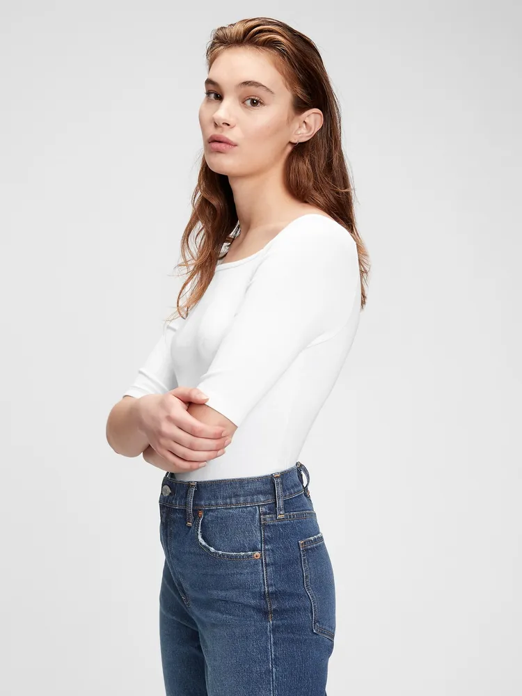 Gap Modern Squareneck Elbow Sleeve T-Shirt