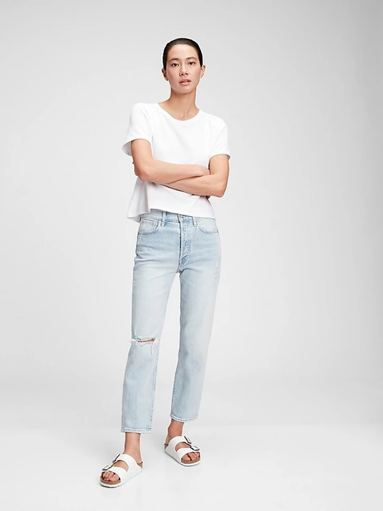 High Rise Cheeky Straight Jeans