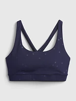 GapFit Blackout Medium Impact Crossback Sports Bra