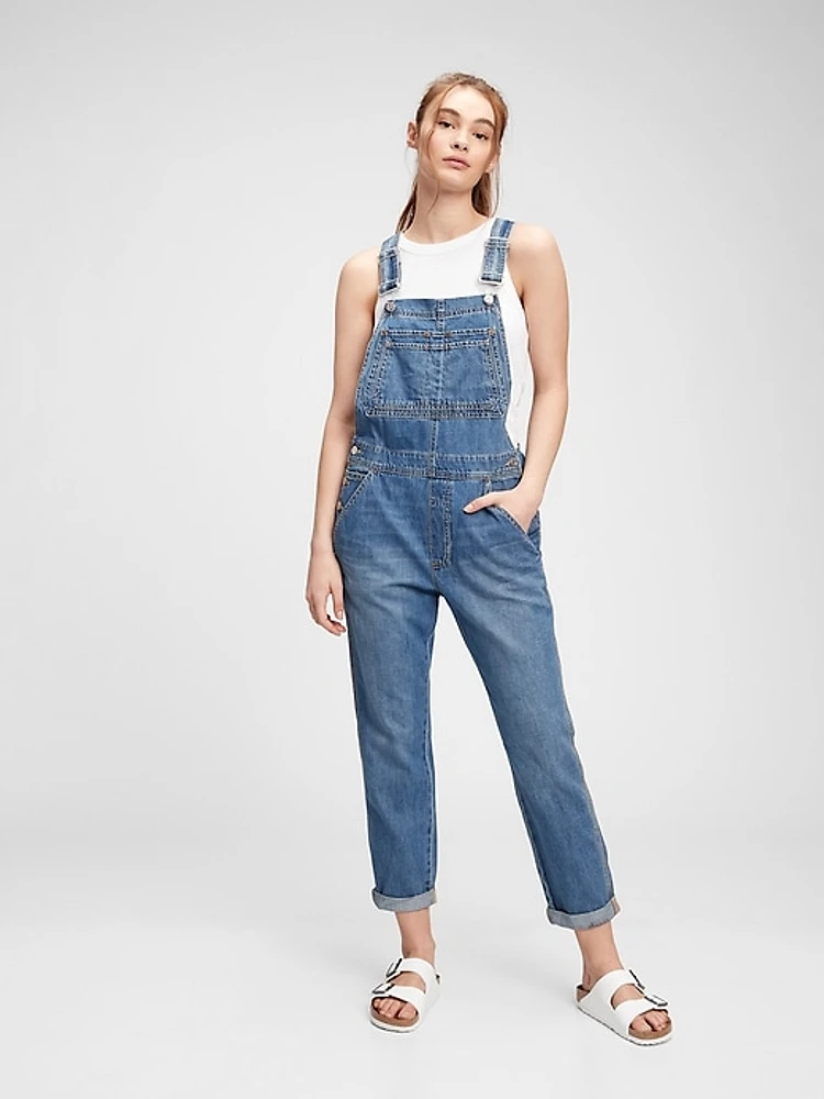 Relaxed Denim Overalls With Washwell™