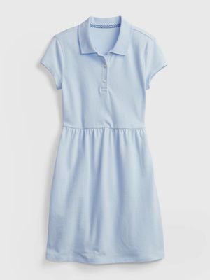 Kids Organic Cotton Uniform Polo Shirt Dress