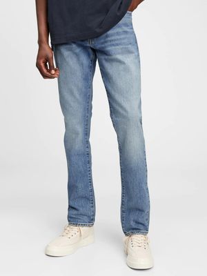 Slim Taper Straight Leg Jeans With Washwell