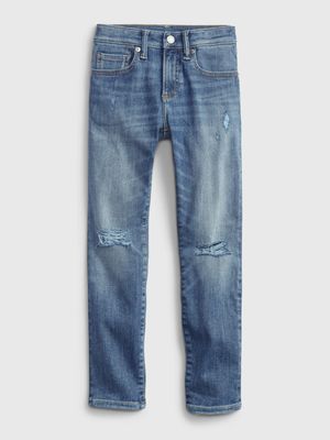 Kids Distressed Skinny Jeans with Washwell3