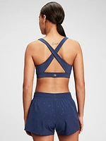 GapFit Blackout Medium Impact Crossback Sports Bra