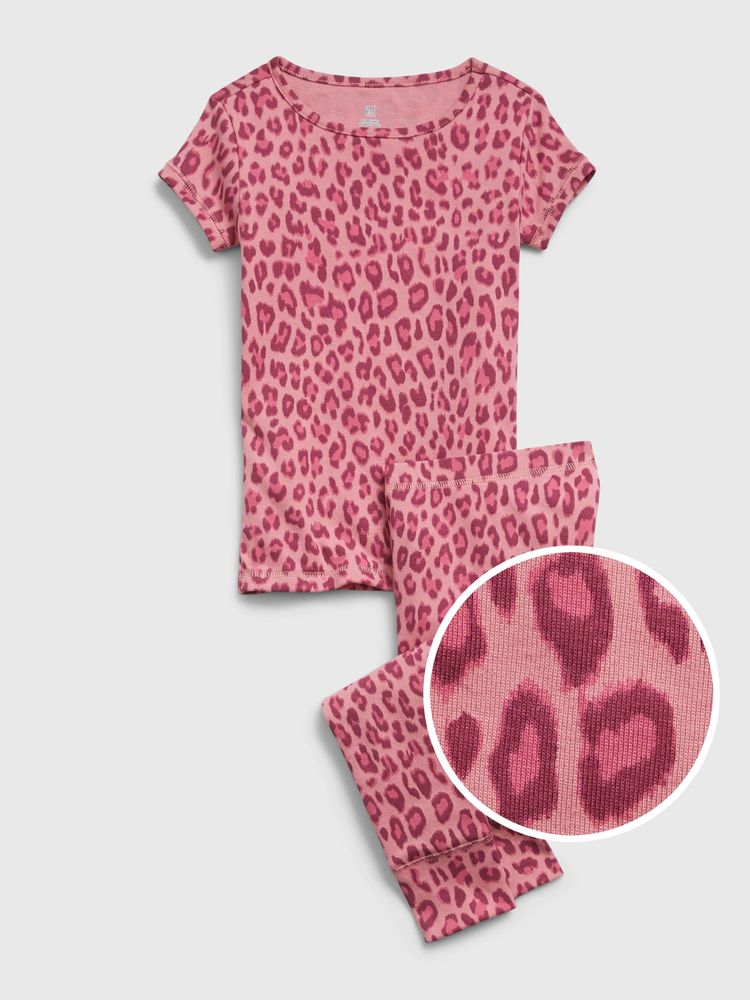 Kids 100% Organic Cotton Leopard Print PJ Set