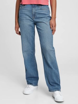 Teen Sky-High Rise 90s Loose Jeans with Washwell