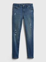 Kids Super Skinny Destructed Jeans with Washwell3