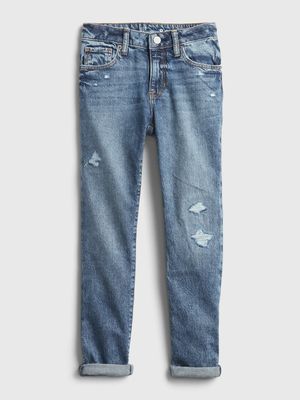 Kids Distressed Girlfriend Jeans with Washwell