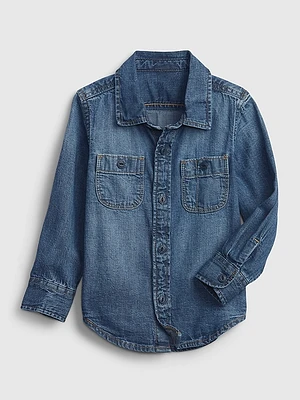 Toddler 100% Organic Cotton Denim Shirt