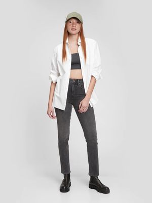 High Rise Classic Straight Jeans with Washwell