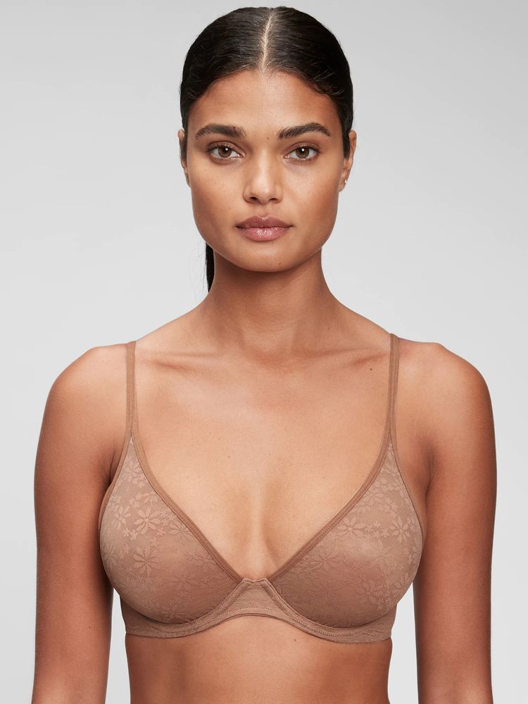 Bare Natural Recycled Lace Plunge Bra