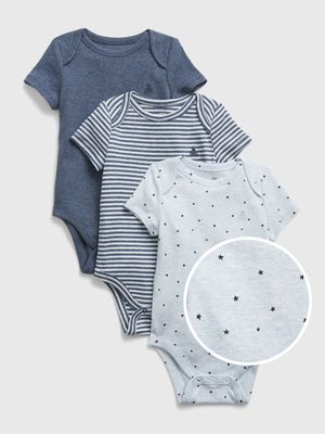 Baby 100% Organic Cotton First Favorite Bodysuit (3-Pack