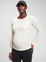 Maternity Waffle Crewneck T-Shirt