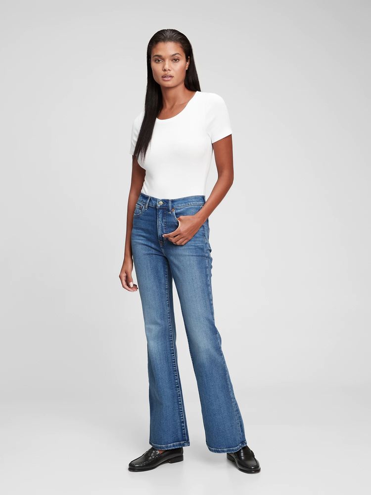 High Rise 70s Flare Jeans with Washwell