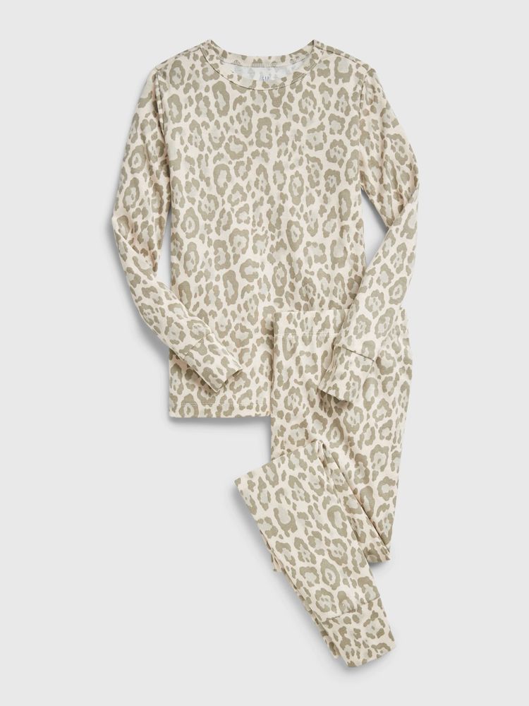 Kids 100% Organic Cotton Cheetah Print PJ Set