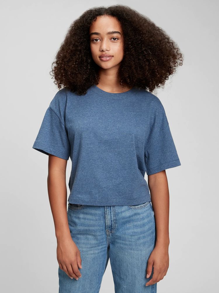Teen 100% Organic Cotton Boxy Crop T-Shirt