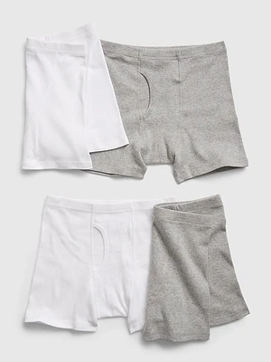 Kids Organic Cotton Solid Boxer Briefs (4-Pack)